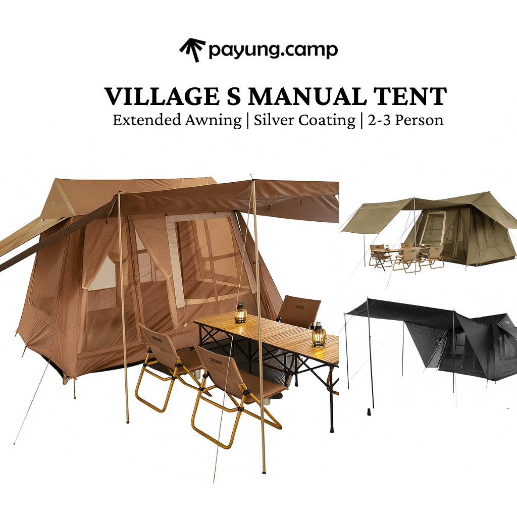 PAYUNG.CAMP Village S aka Velociraptor Manual Luxury Tent with Extended Awning | Premium Outdoor & Camping Gear | Payung.camp Malaysia PAYUNG.CAMP Village S aka Velociraptor Manual Luxury Tent with Extended Awning | Premium Outdoor & Camping Gear | Payung.camp Malaysia