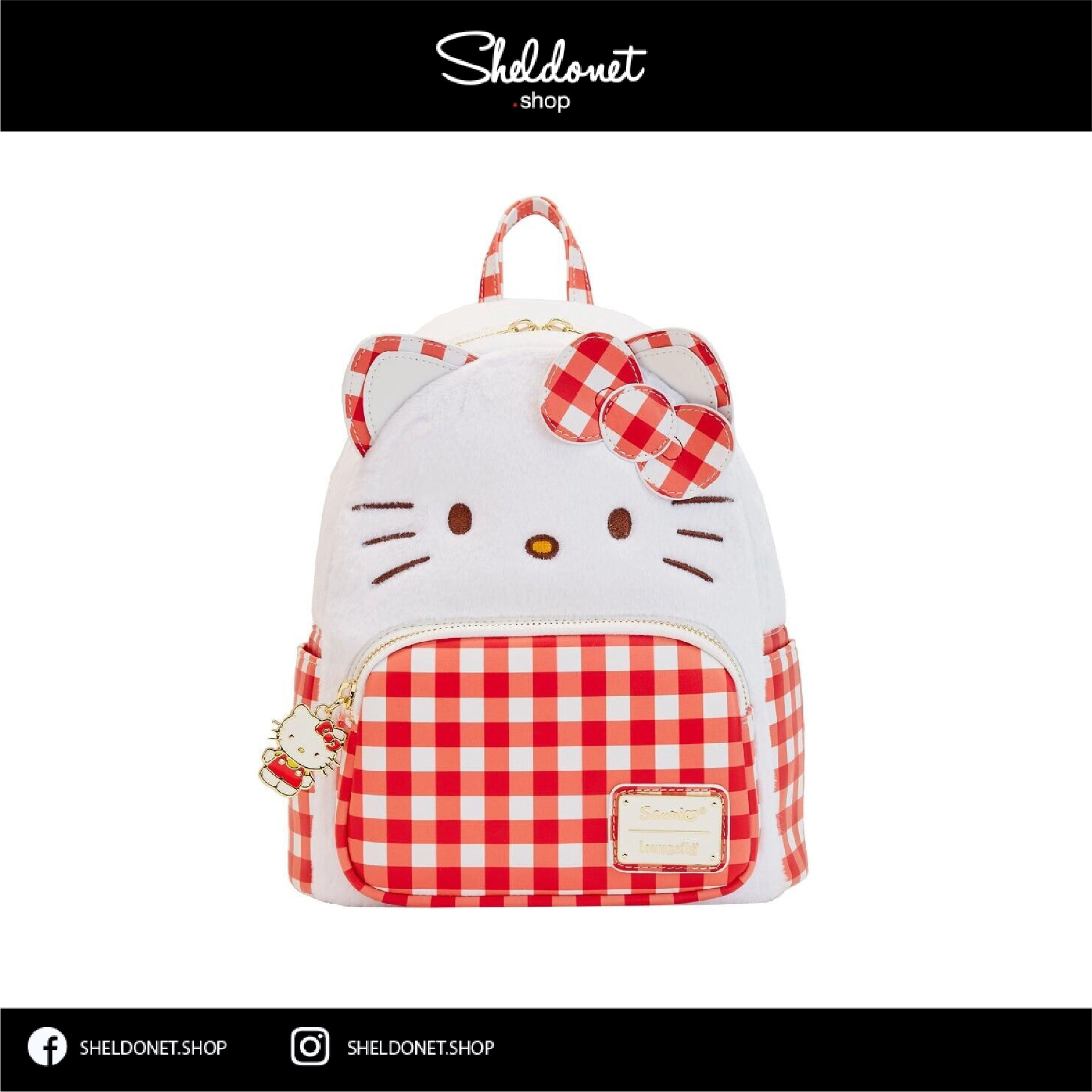 hello kitty gingham mini backpack Loungefly Sanrio Pochacco : Clothing, Shoes & Jewelry colored metal hardware Printed Hello Kitty Gingham Cosplay Mini