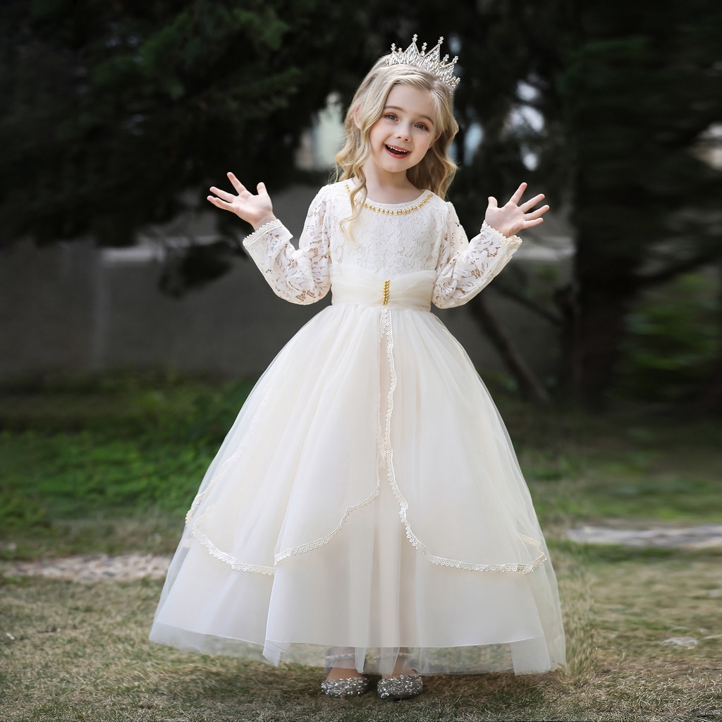 Princess Lace Dress Long Sleeves For Wedding Birthday Party Flower Girl Kids Gaun Kembang Labuh Budak Perempuan | Best Borong Malaysia Princess Lace Dress Long Sleeves For Wedding Birthday Party Flower Girl Kids Gaun Kembang Labuh Budak Perempuan | Best Borong Malaysia