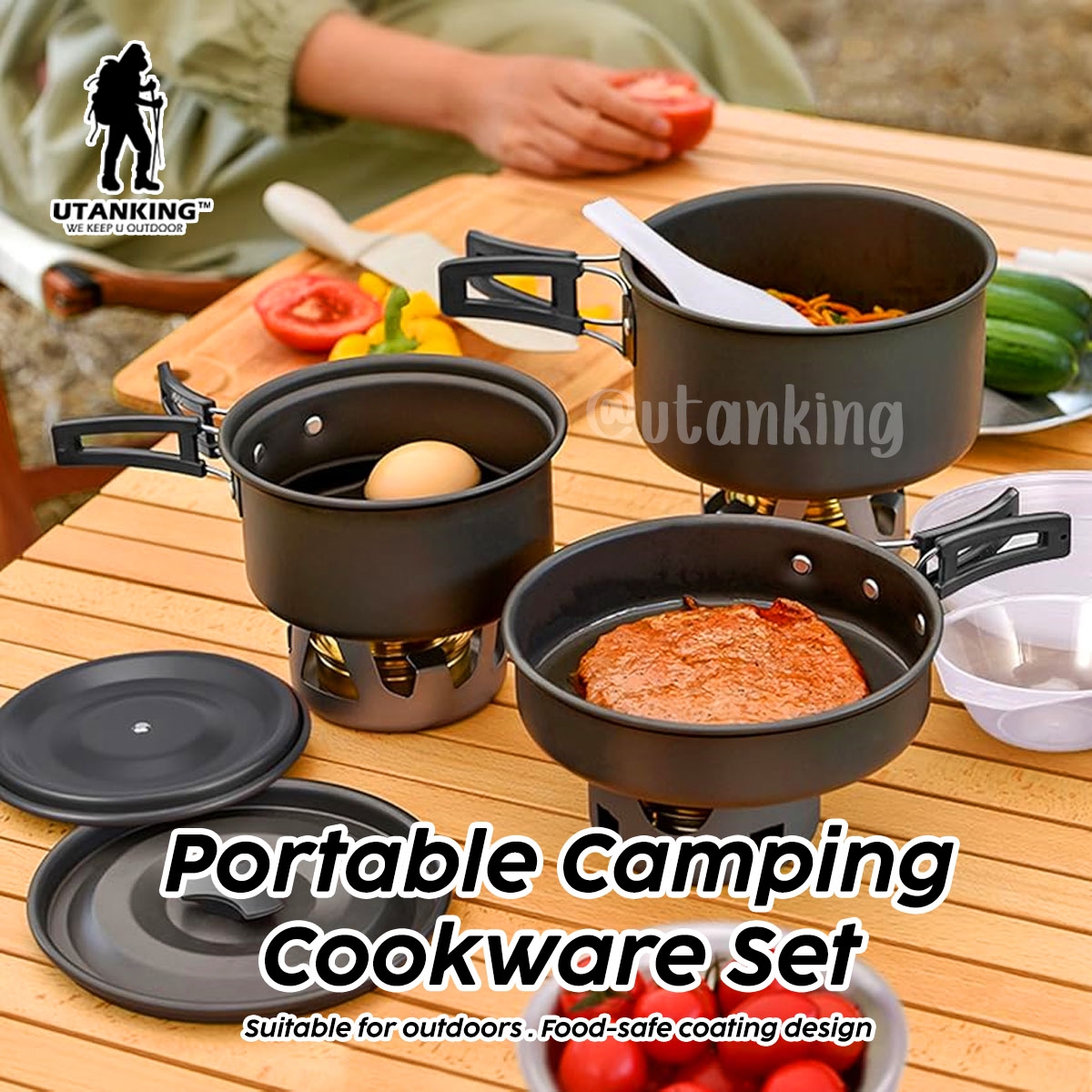 UtanKing™ Camping Cookware Kit Camping Cooking Set Tableware