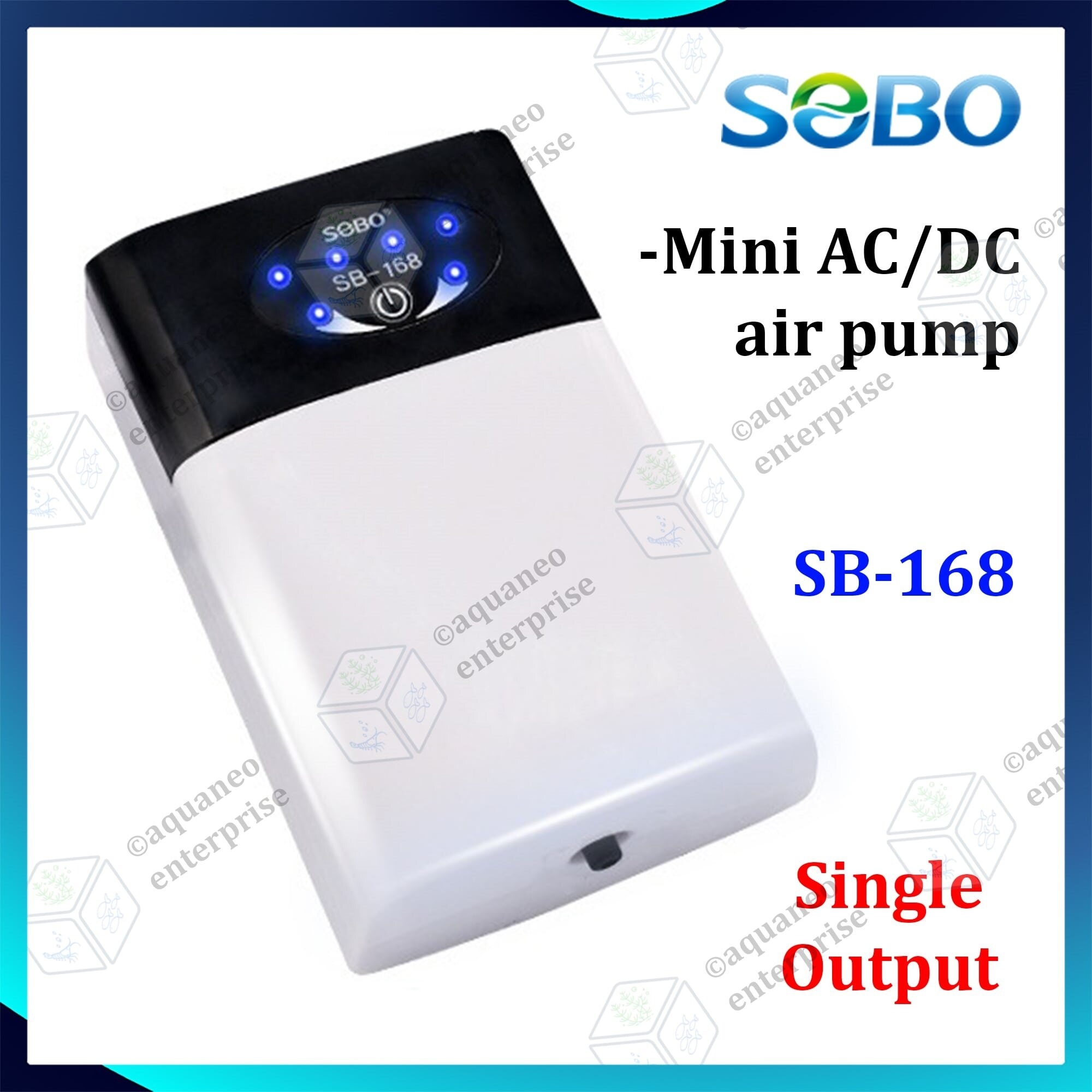 Sobo Aquarium AC DC Rechargeable Air Pump Aeration Oxygen SB168