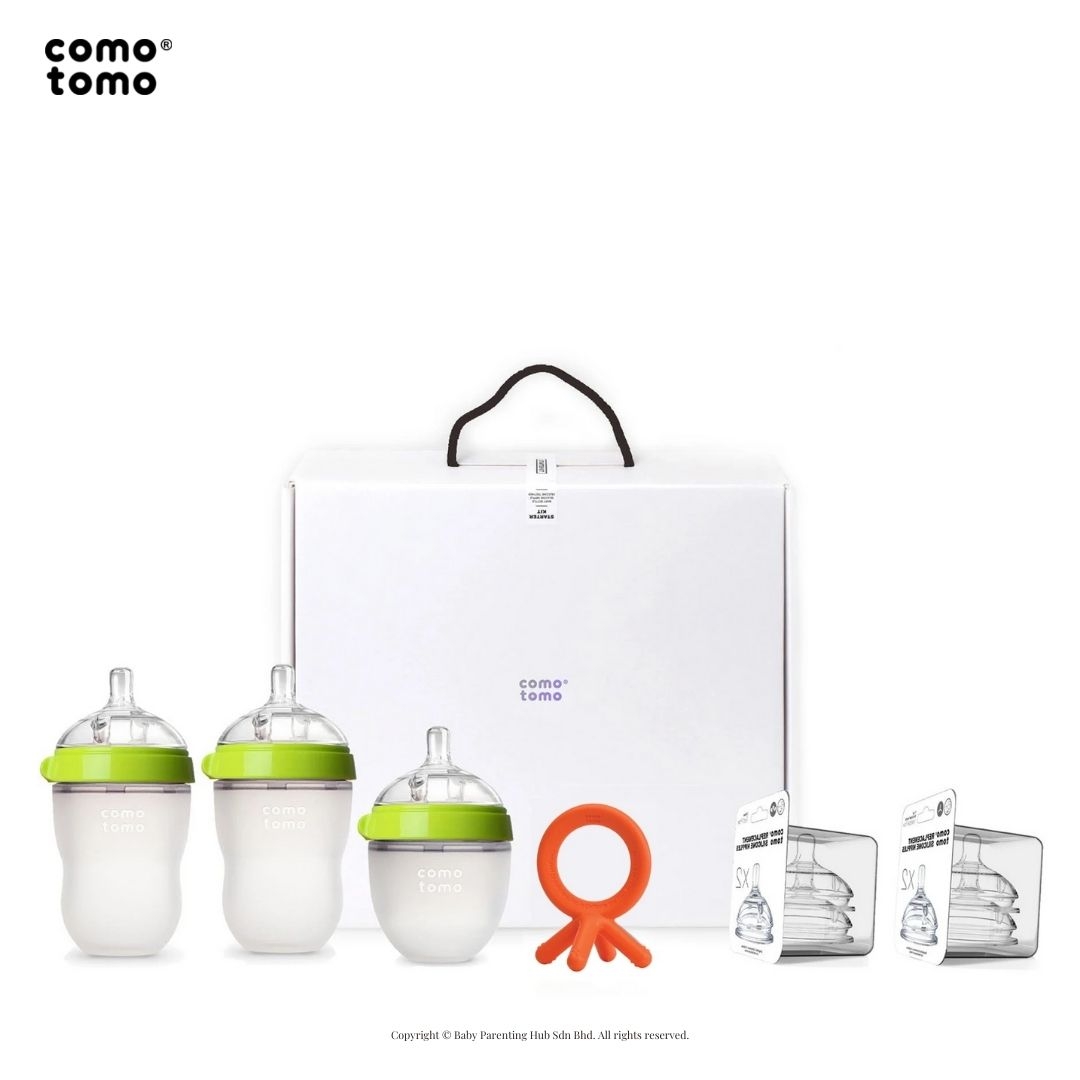 Comotomo Baby Bottle Starter Kit Components Set 0months+ Green
