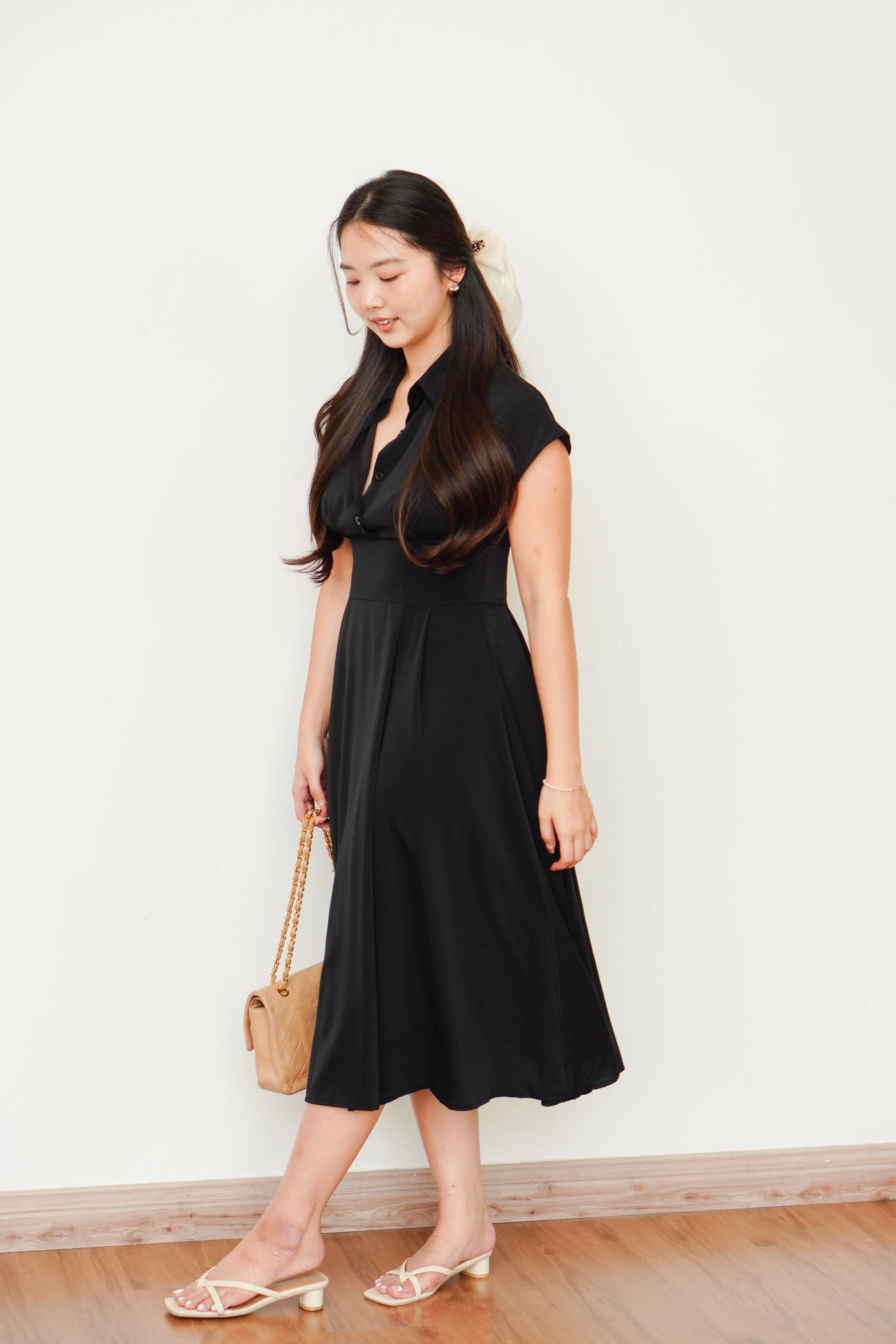 bash dress black Ba&sh bash Mini Dress Size 0 Black Short Sleeve Robe Talia Embroidered