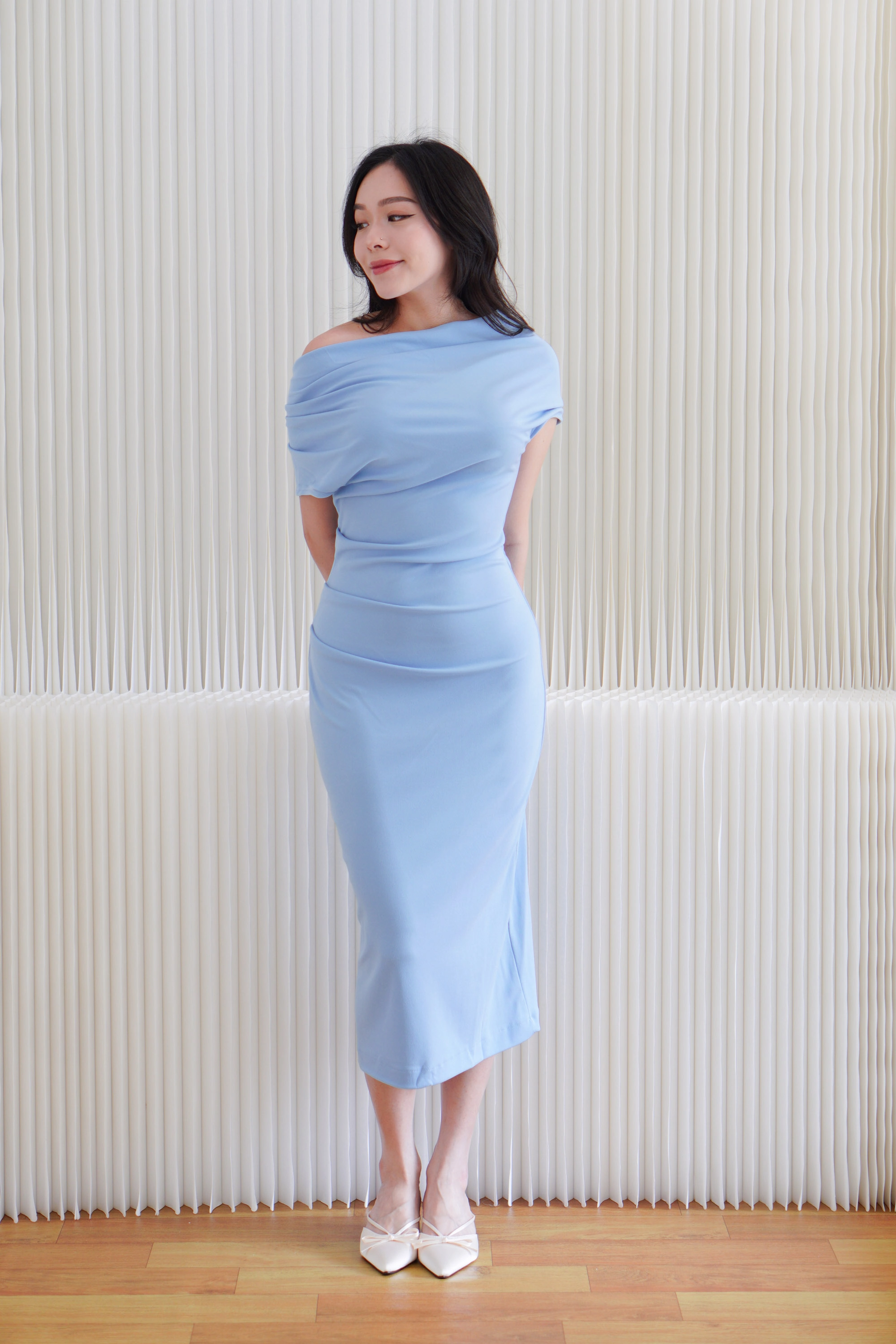 blue toga dress Love Odyssey Toga Dress (Silver Blue)