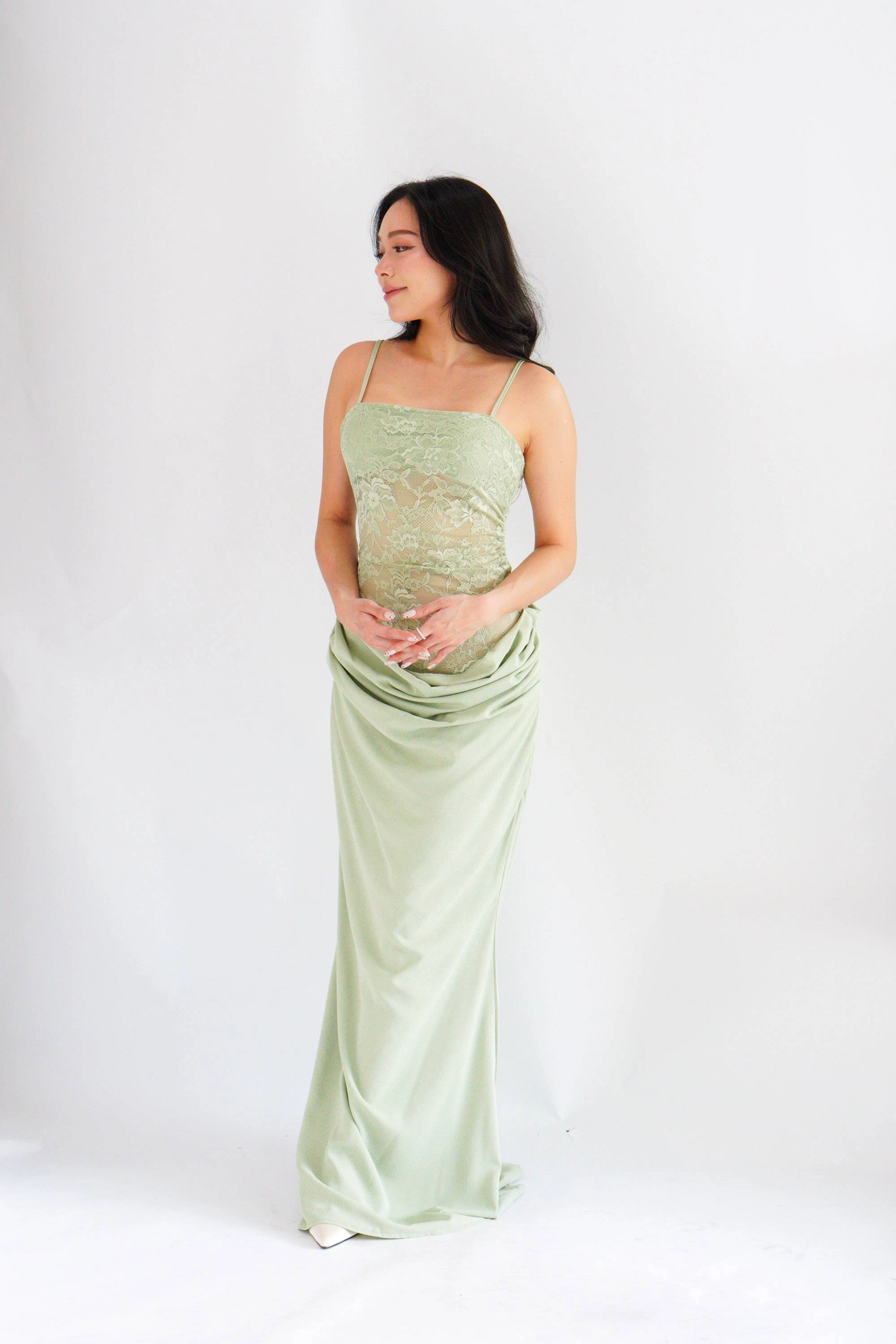 bash green maxi dress Floral printed maxi dress Ruby | green... | ba&sh