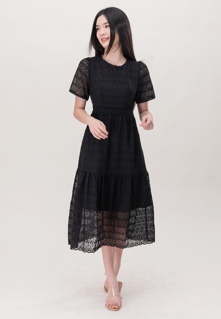 BebeButterfly Polyester Lace with Lining Midi Dinner Dress Black | BebeButterfly | BebeBeige | Plain B. | Beryberries | Esm | Label B. BebeButterfly Polyester Lace with Lining Midi Dinner Dress Black | BebeButterfly | BebeBeige | Plain B. | Beryberries | Esm | Label B.