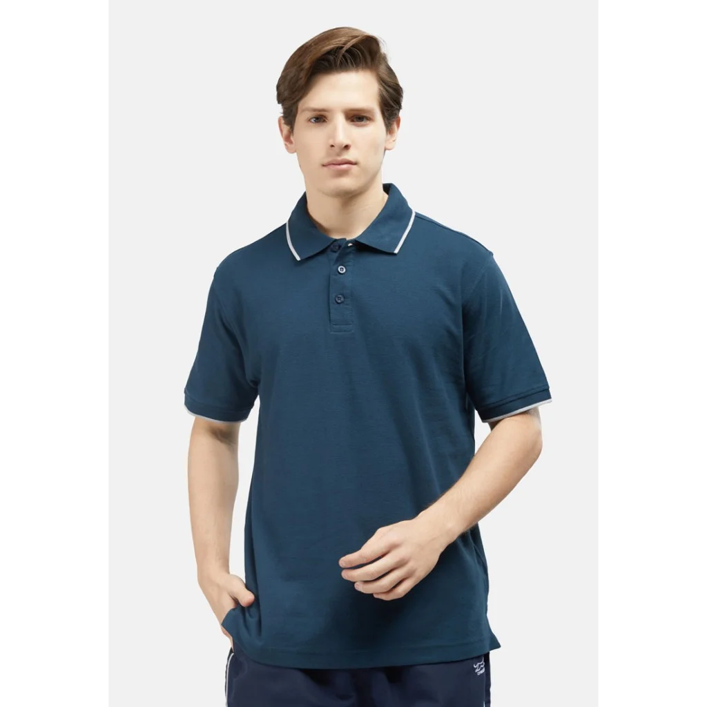 Cheetah Men Premium Cotton Pique Short Sleeve Polo Shirt With Tipping Collar
