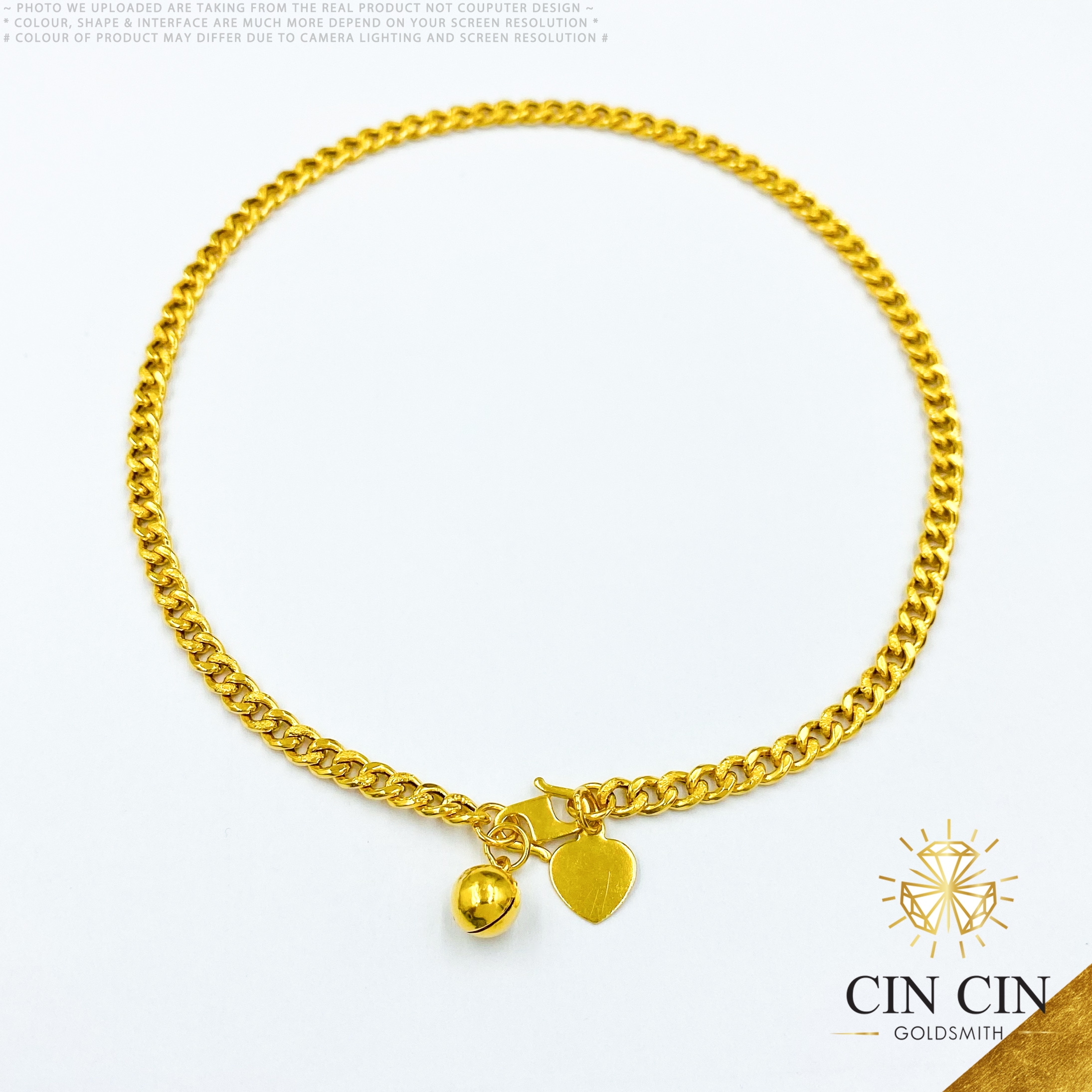 916 Gold Anklet Hollow