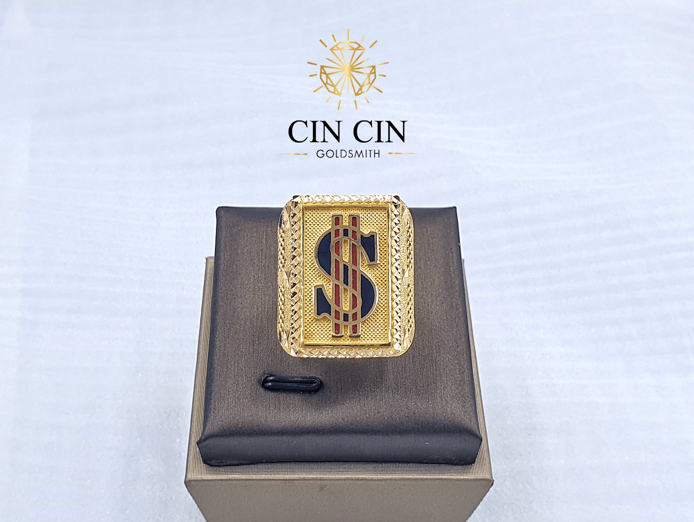 916 Gold Ring Biscuit Ring Dollar HIC Cin Cin