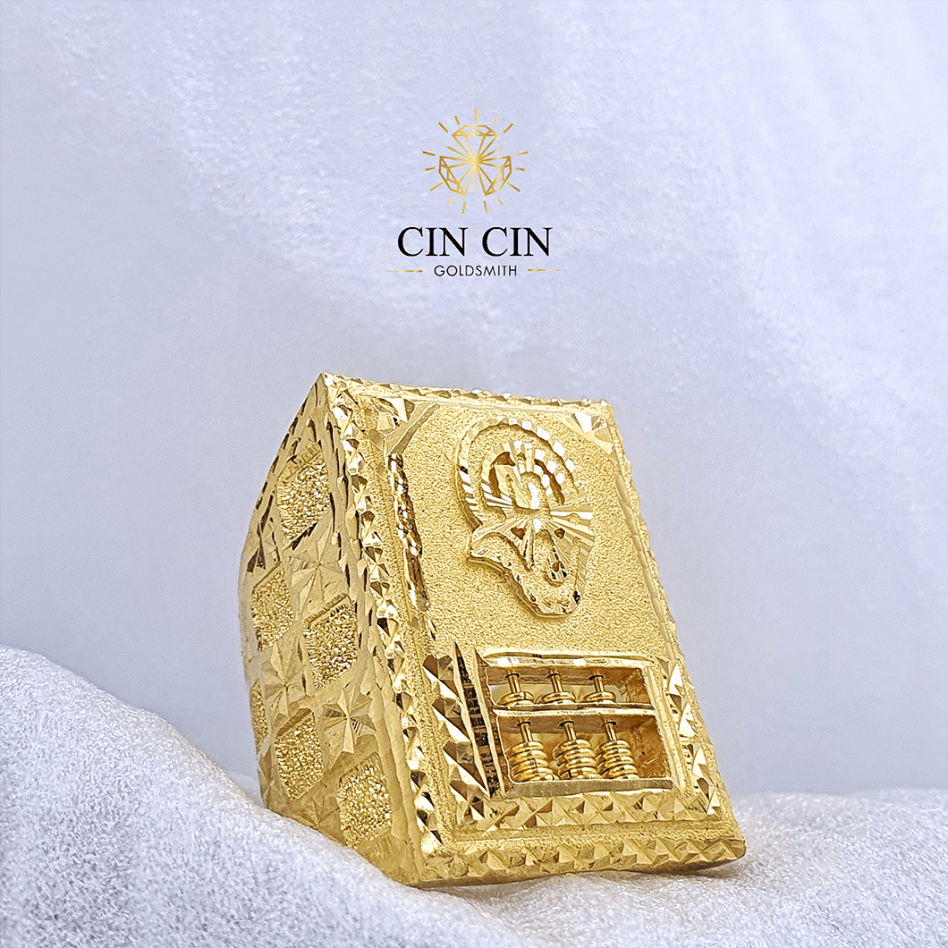 916 Gold Ring Biscuit Ring Om Abacus GEJ - Main Image