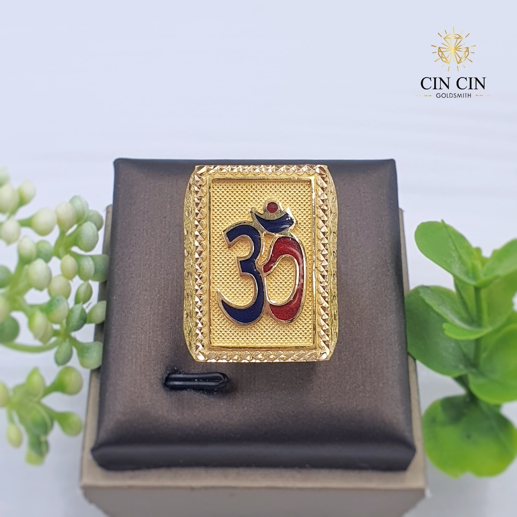 916 Gold Ring 3D Biscuit Ring 3N Color GHH