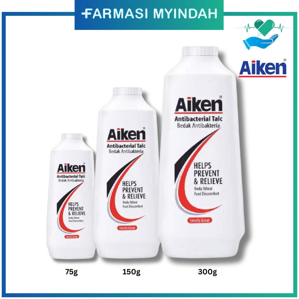Aiken Antibacterial Talc Powder (75g/ 150g/ 300g)