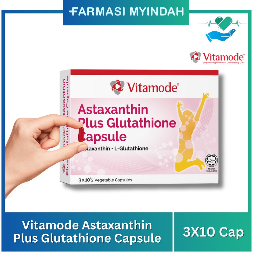 Vitamode Astaxanthin Plus Glutathione 3X10 Cap | Farmasi MyIndah Vitamode Astaxanthin Plus Glutathione 3X10 Cap | Farmasi MyIndah
