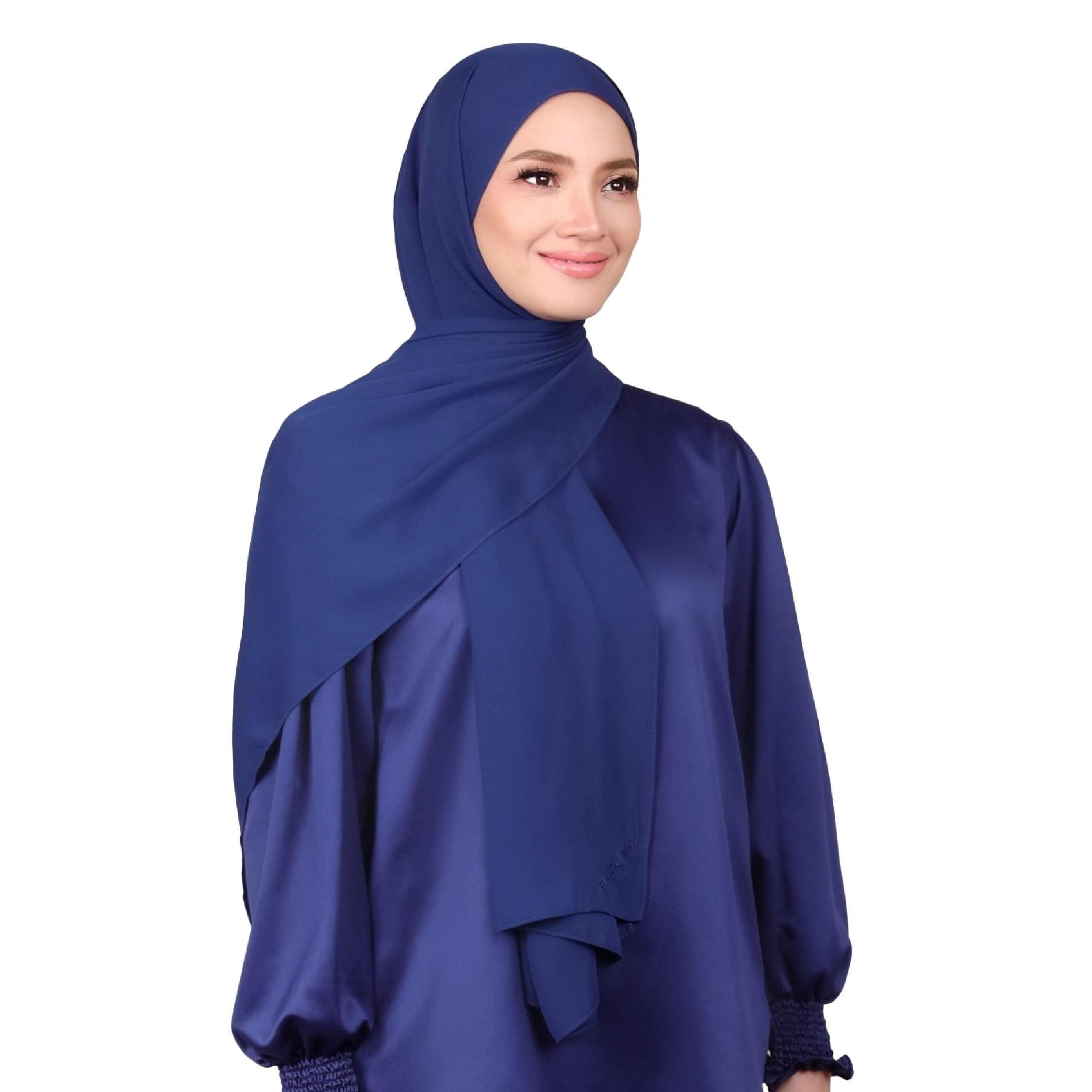 Shawl Premium Chiffon Navy Blue FAZURA