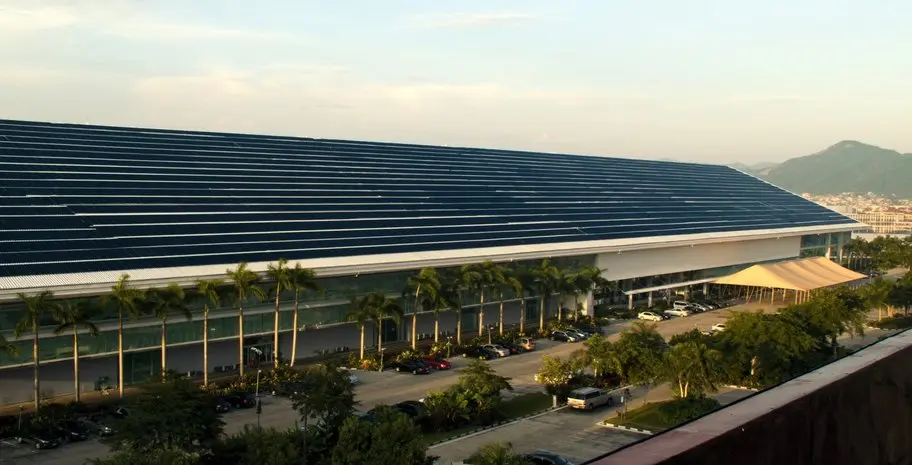 Rooftop solar photovoltaic array on a convention centre in Bayan Lepas, Penang, venue of the InverPower Sungrow seminar