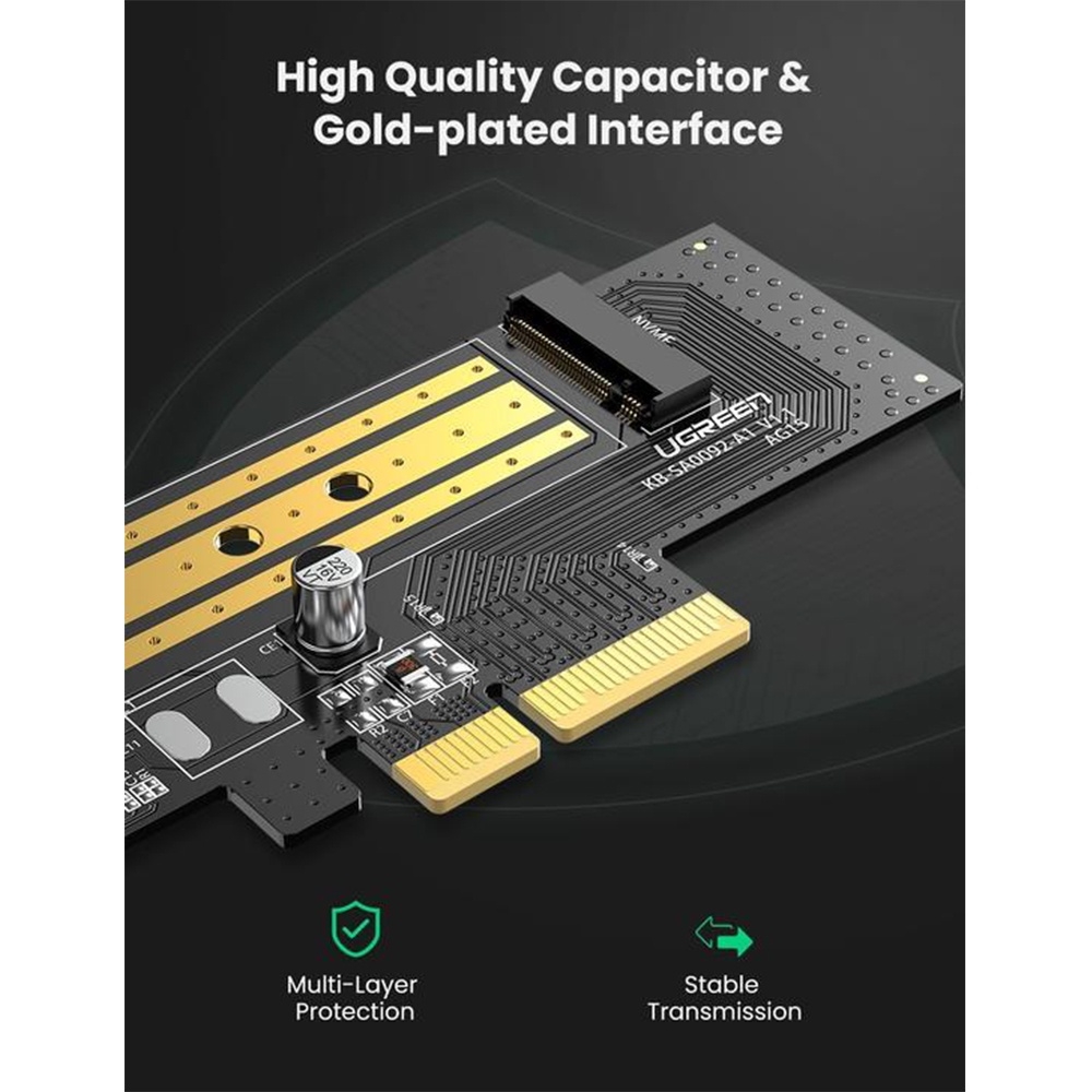 UGREEN 32Gbps NVME to PCIE Express x4 Adapter Card Support