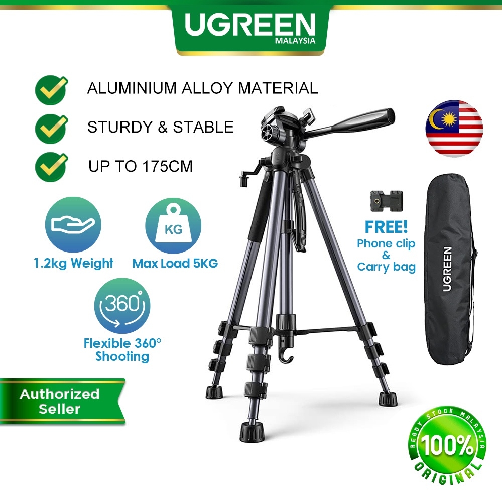 UGREEN Camera Tripod Stable Floor Stand 360 Rotation Aluminum