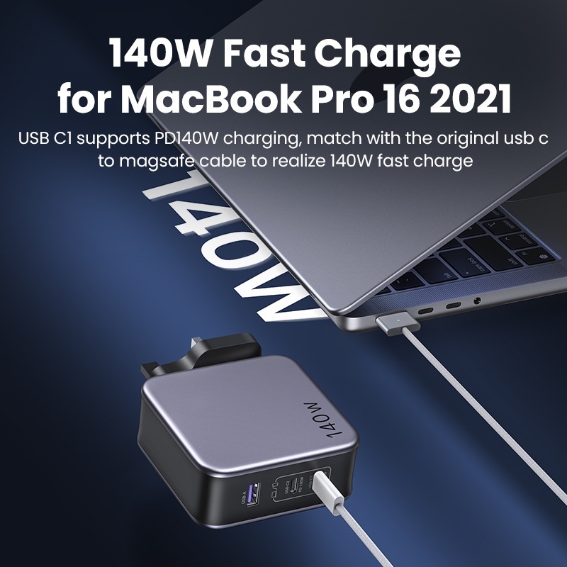 UGREEN 140W Port PD GaN Charger for Macbook Laptop Tablet