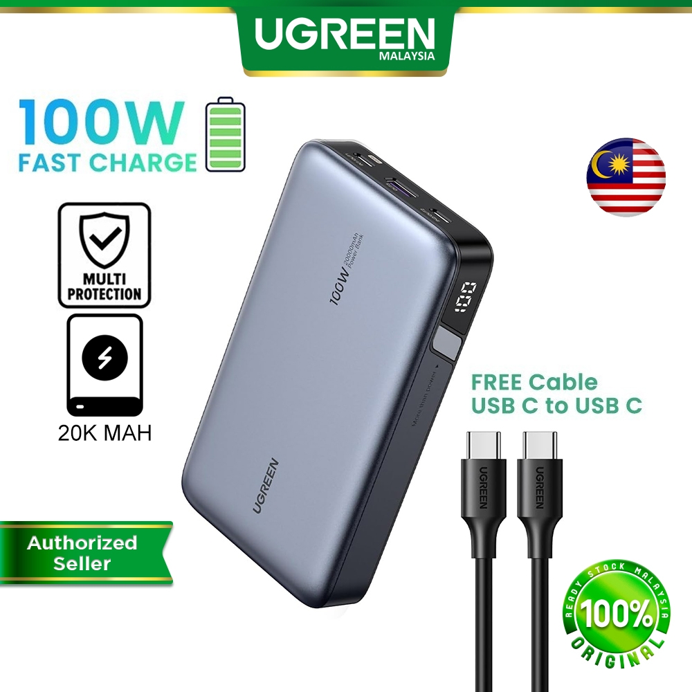 UGREEN 100W 20000mAh Powerbank Portable USB C Digital