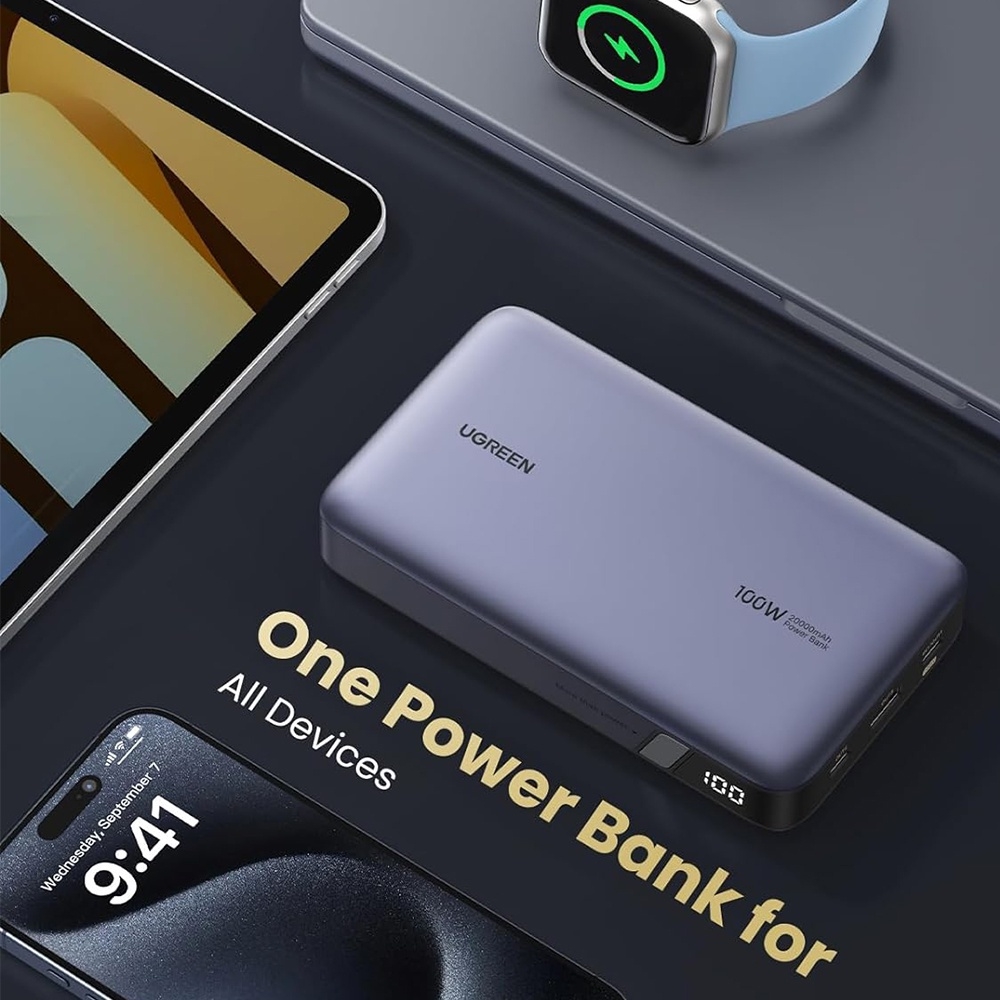 UGREEN 100W Power Bank 145W ax 25000Ah externer Akku it 3 Anschlüsse UGREEN 100W Power Bank 145W ax 25000Ah externer Akku it 3 Anschlüsse