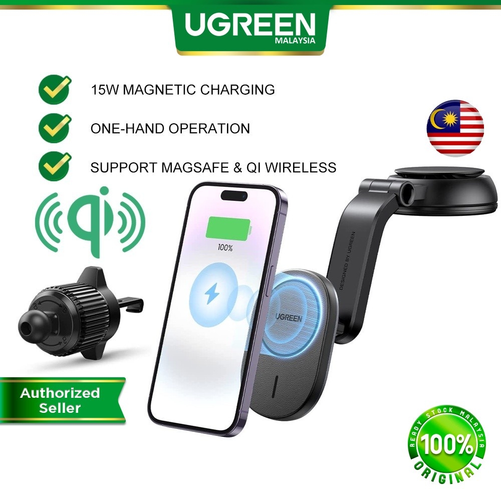 UGREEN MagSafe Car Mount Charger Magnetic 15W Wireless Car Charger