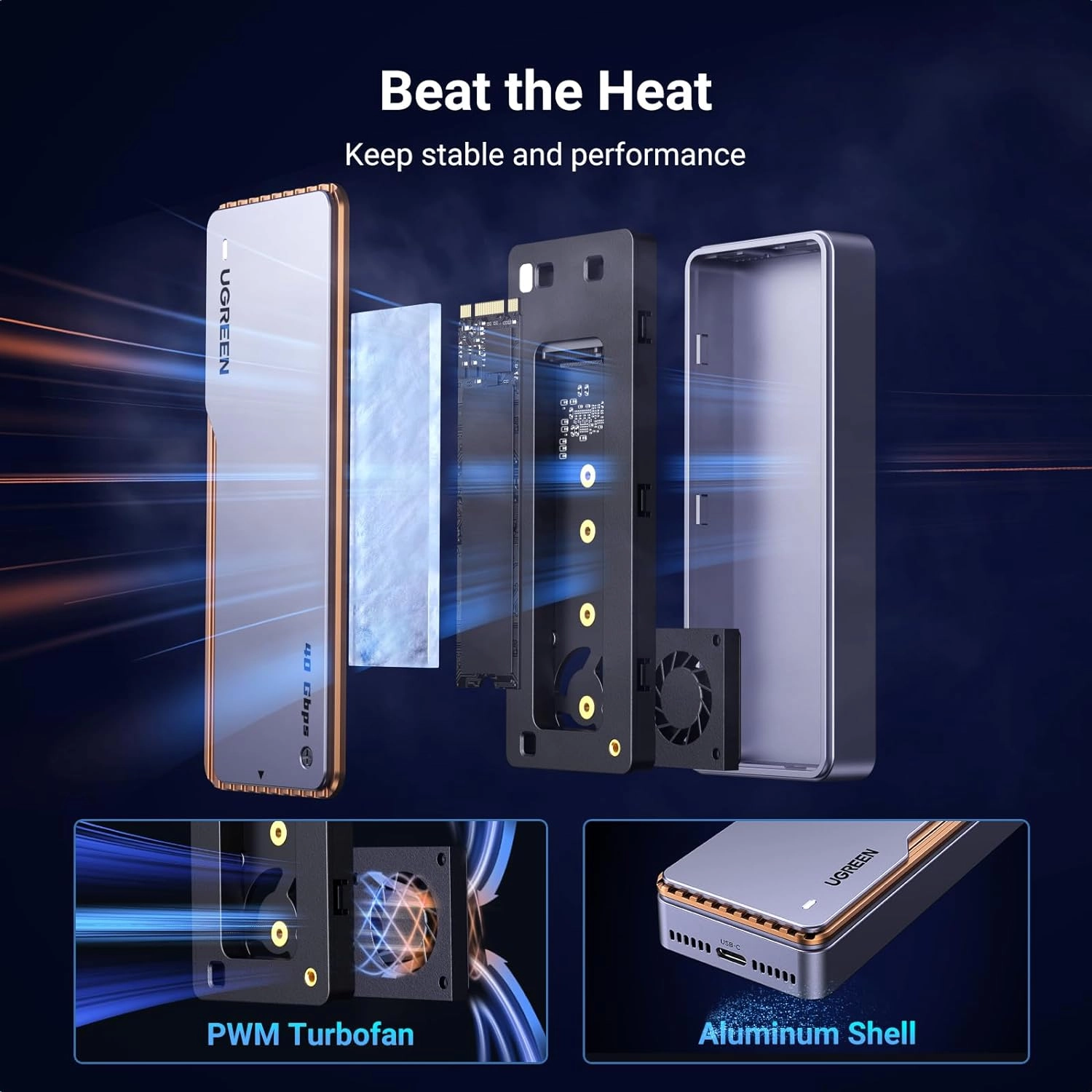 UGREEN NVMe and SATA SSD Enclosure Reader 10Gbps 20Gbps 40Gbps