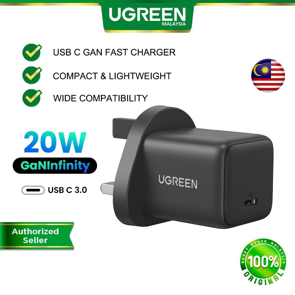 UGREEN 20W USB C GaN Fast Charger PD Type C Wall Charger Plug UK