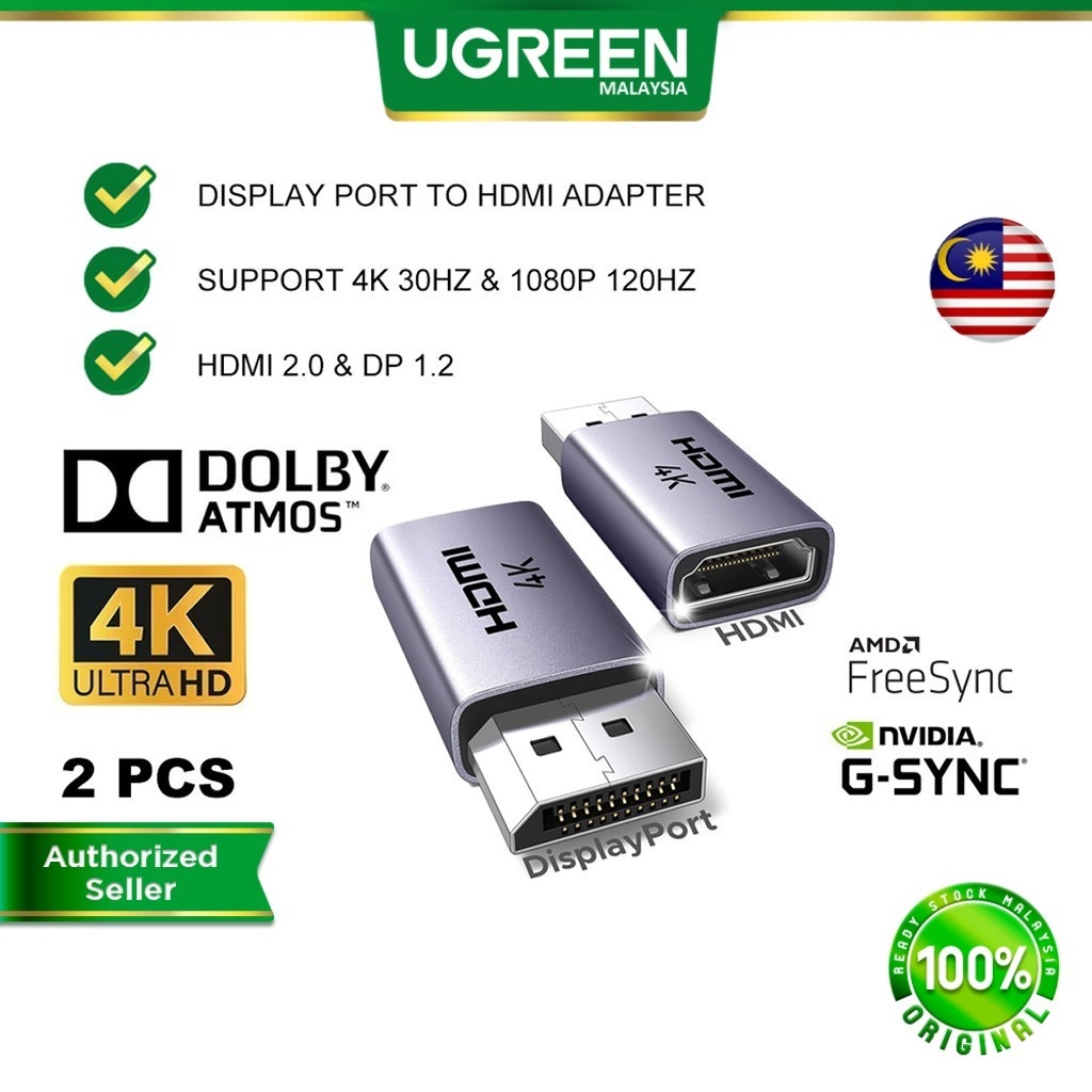 UGREEN DisplayPort to HDMI Adapter 4K 30Hz Unidirectional