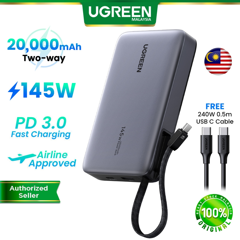 Ugreen Ravpower Portable Charger 20000mah Pd Power Bank UGREEN 67W Nexode PowerBank 20000mAh QC Built In C Cable