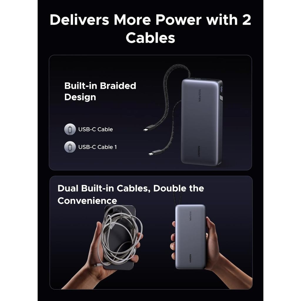 UGREEN Nexode Power Bank 25000mAh 200W power bank met 3 poorten, externe batterij met digitaal display, USB C PD 3.1, compatibel met iPhone 16/15/14 Pro Max, Galaxy S24 Ultra, Macbook Pro, Dell UGREEN Nexode Power Bank 25000mAh 200W power bank met 3 poorten, externe batterij met digitaal display, USB C PD 3.1, compatibel met iPhone 16/15/14 Pro Max, Galaxy S24 Ultra, Macbook Pro, Dell