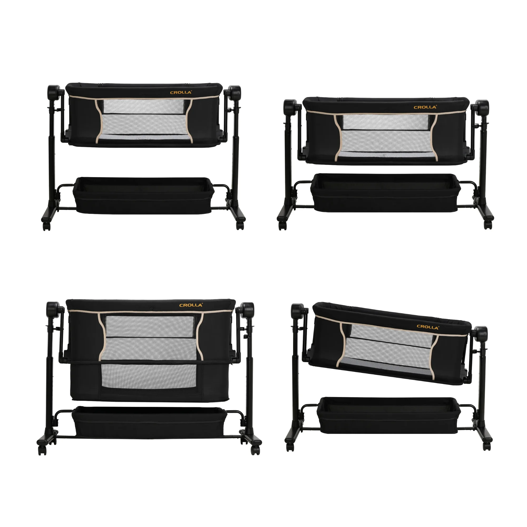 Crolla Anya baby electric swing crib bedside cot with bluetooth and anti reflux design