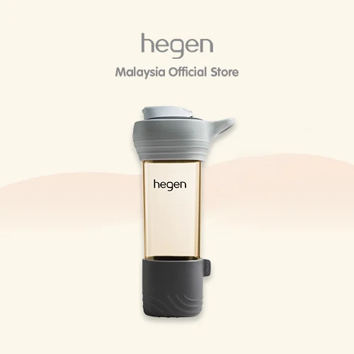 Hegen PCTO 450ml lifestyle bottle PPSU slate grey with silicone boot loop leak proof water bottle