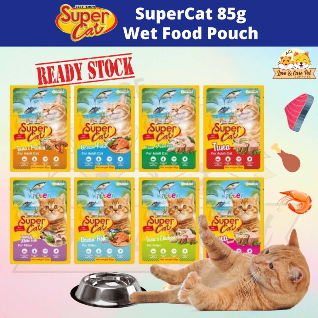 Super Cat Wet Cat Pouch 85g Wet Cat Food Makanan Kucing Basah