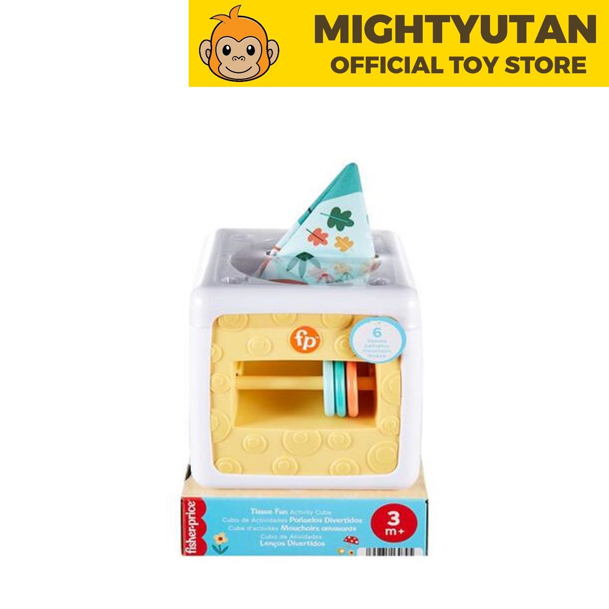 Fisher-Price Baby Tissue Box, Sensory Toy for Newborns, Fun