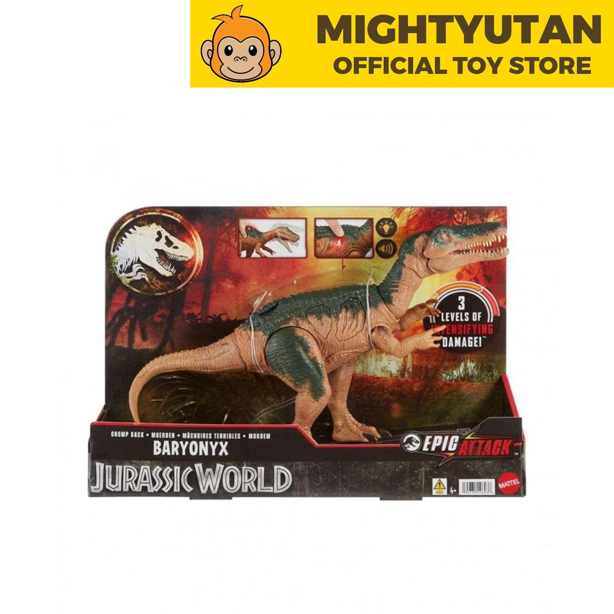Jurassic World Epic Attack Baryonyx Dinosaur Toy Figure, Double