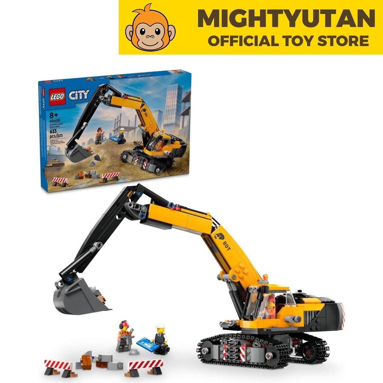 LEGO® City Yellow Construction Excavator Toy Digger for Ages and