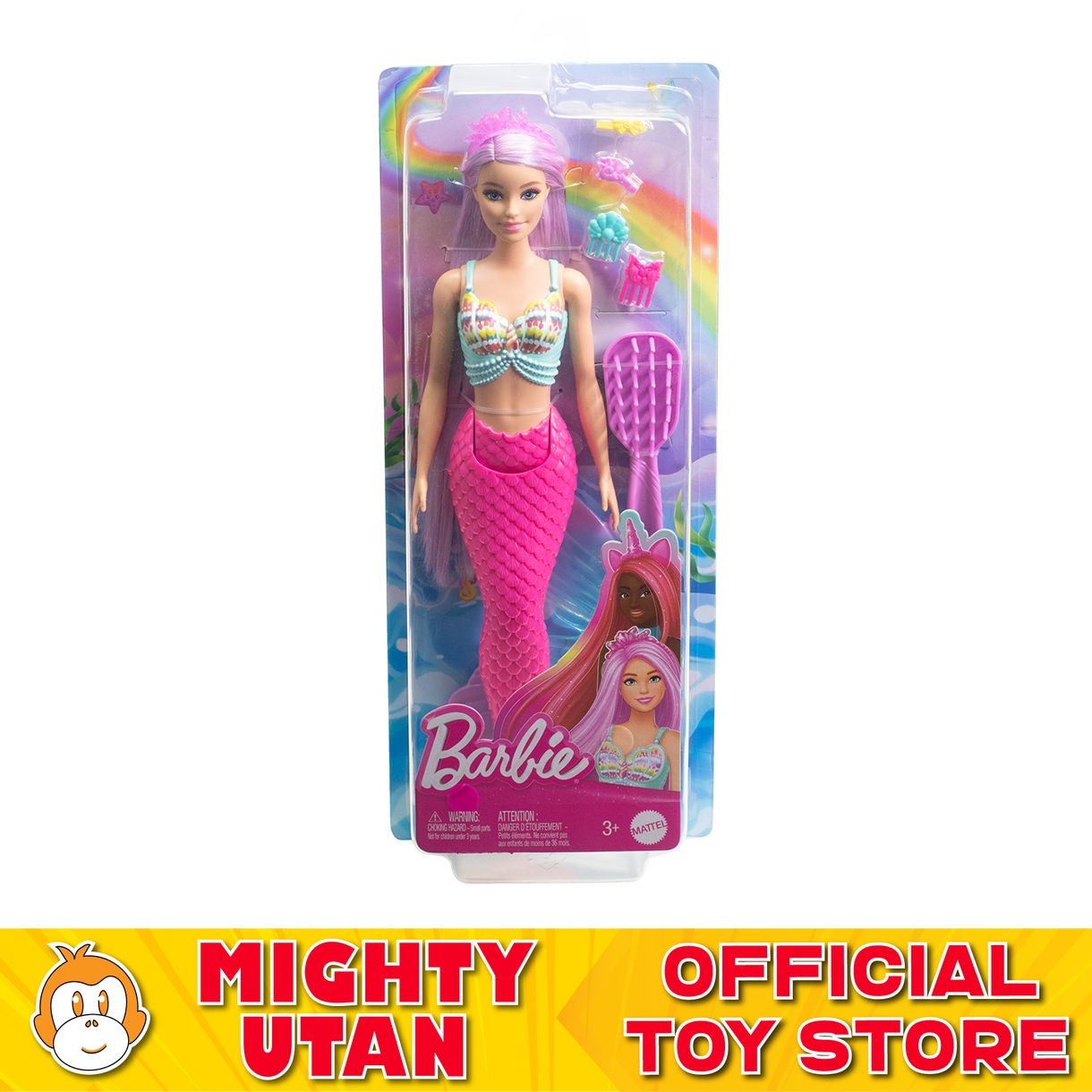 Barbie Mermaid Doll With 7-inch-Long Fantasy Hair Accessories