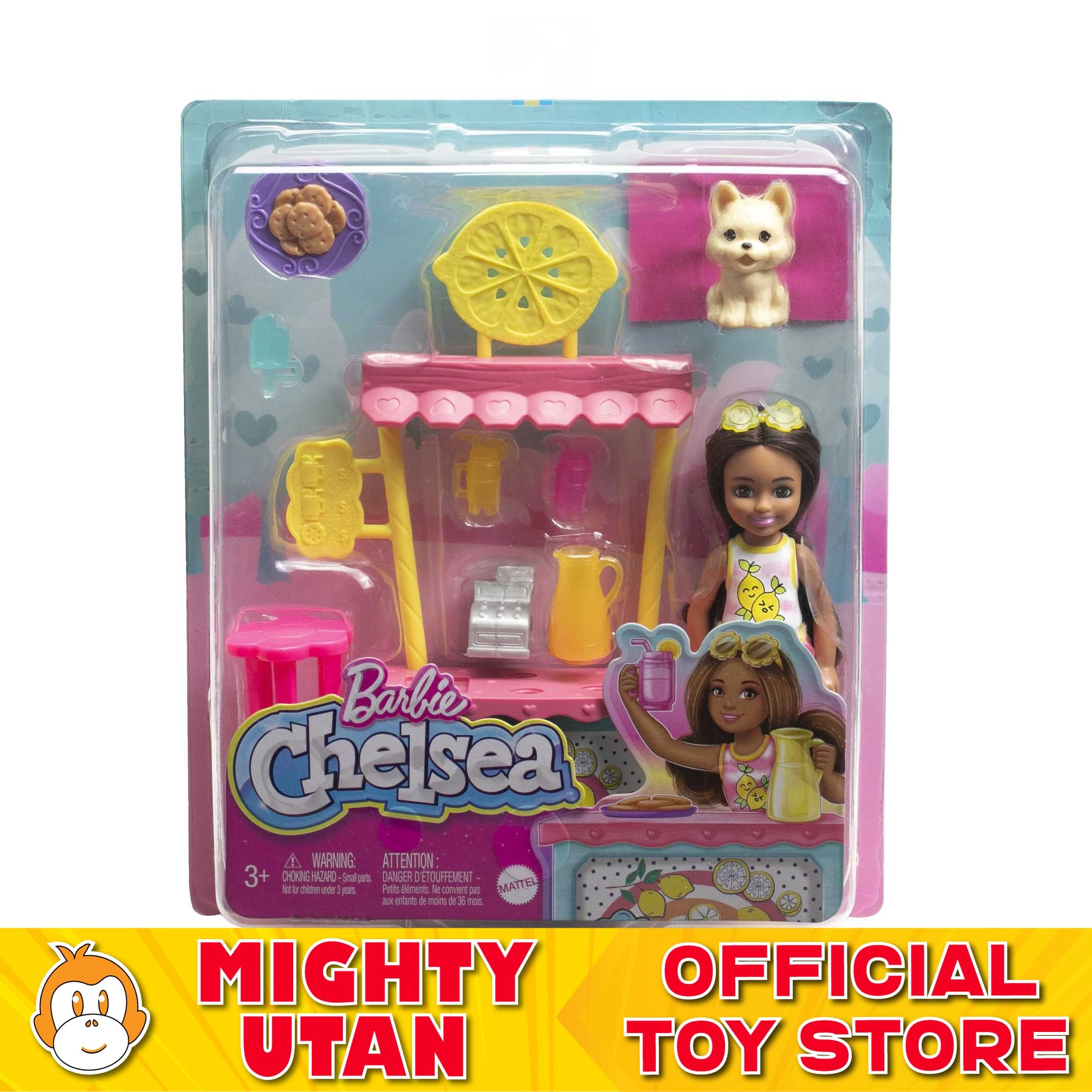 Barbie Chelsea Lemonade Stand Playset With Brunette Small Doll