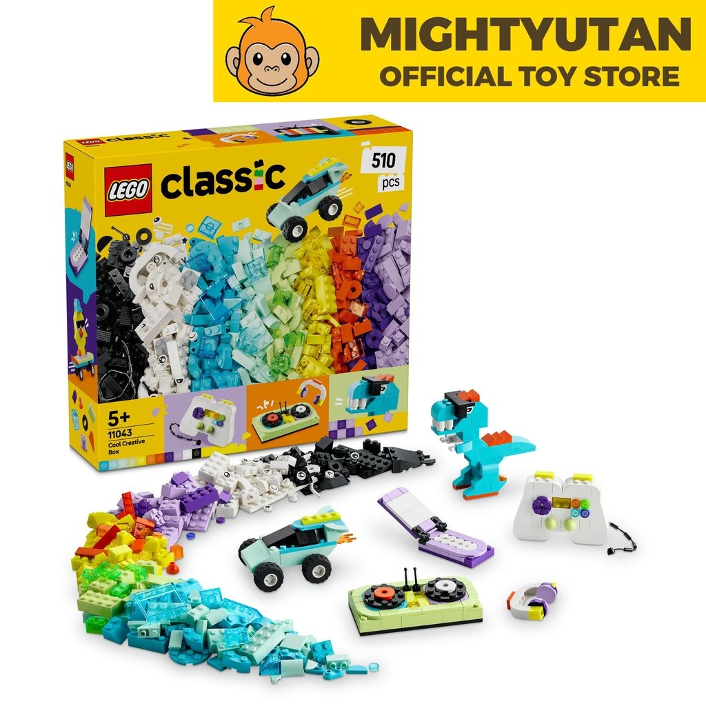 LEGO® Classic Cool Creative Box, Colorful Building Bricks Toy for