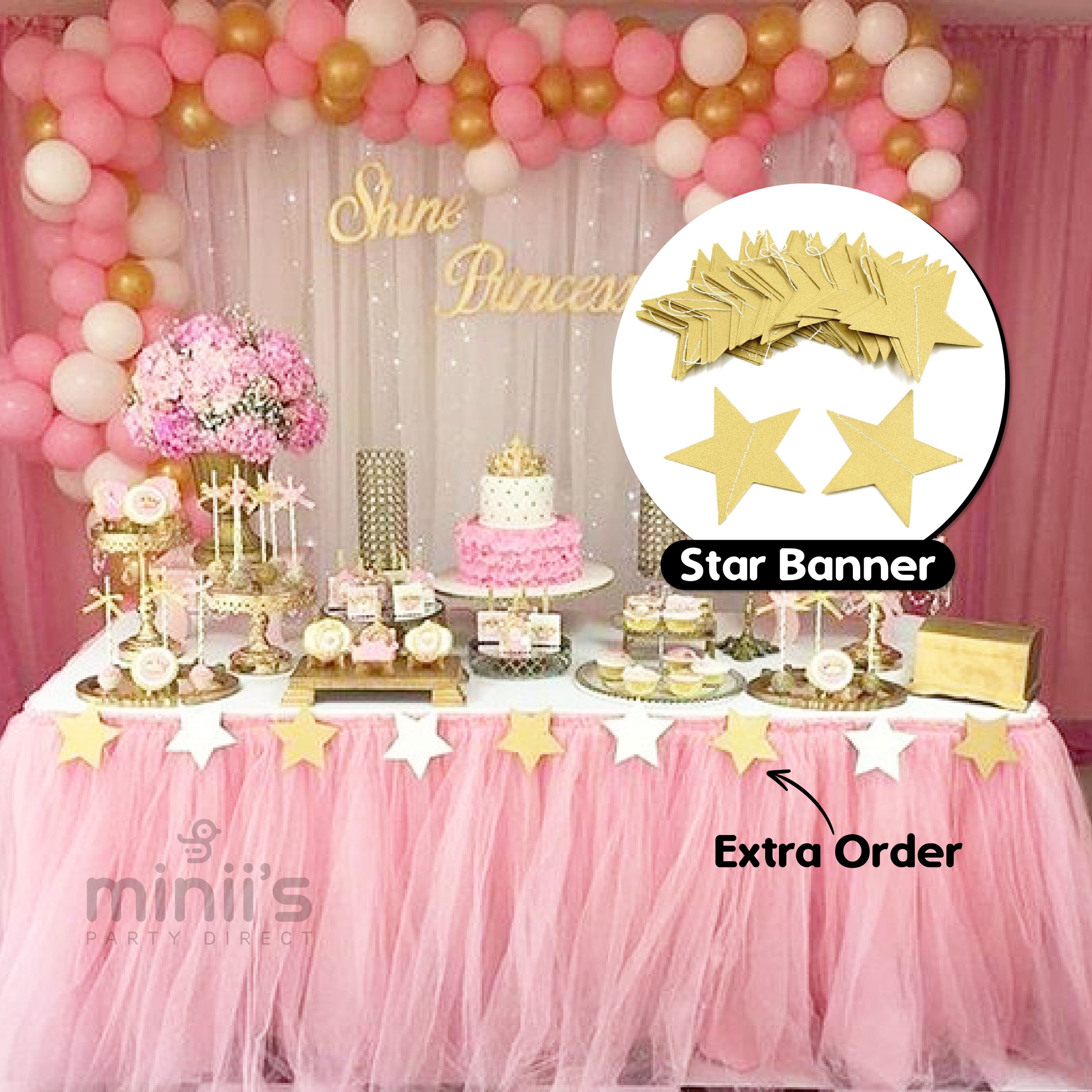 Miniis Tutu Table Cloth READY MADE Tulle Table Skirt Fabric 100 cm