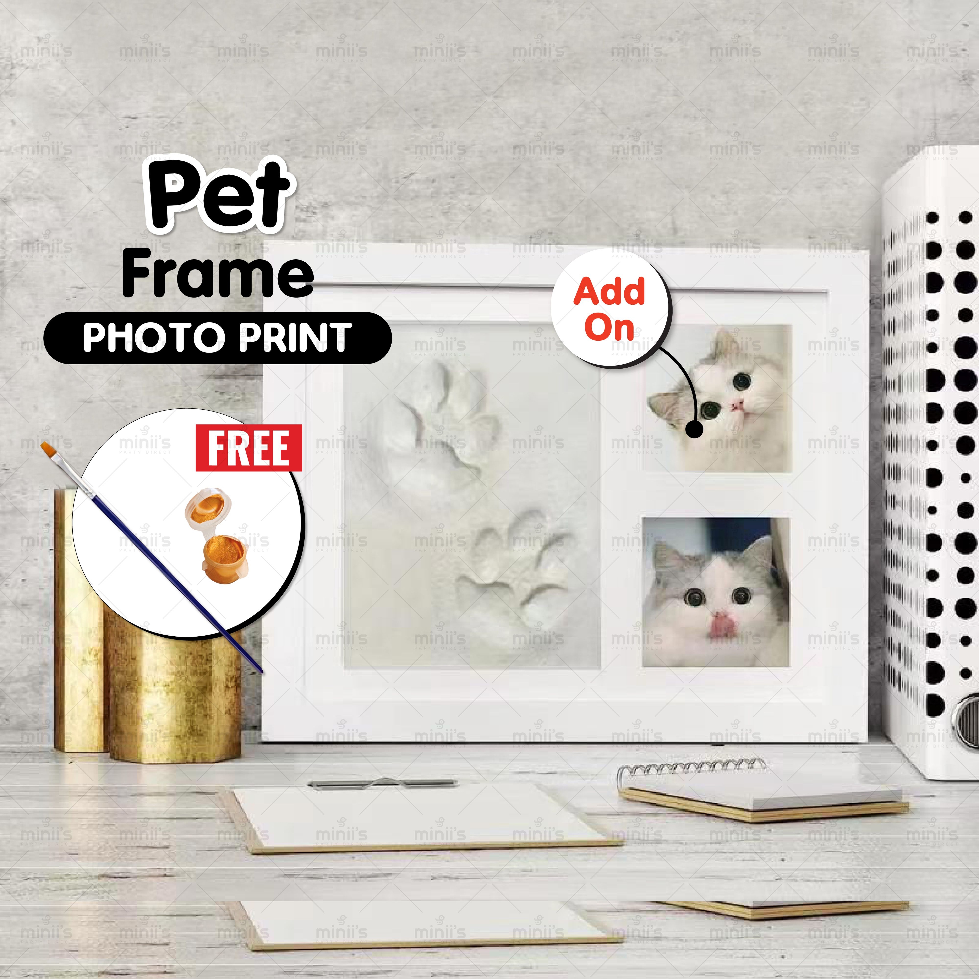 Pet Paw Print Kit With Frame - 3-in-1 Memorial Kit For Dogs & Cats, Capture Paw Prints In Clay