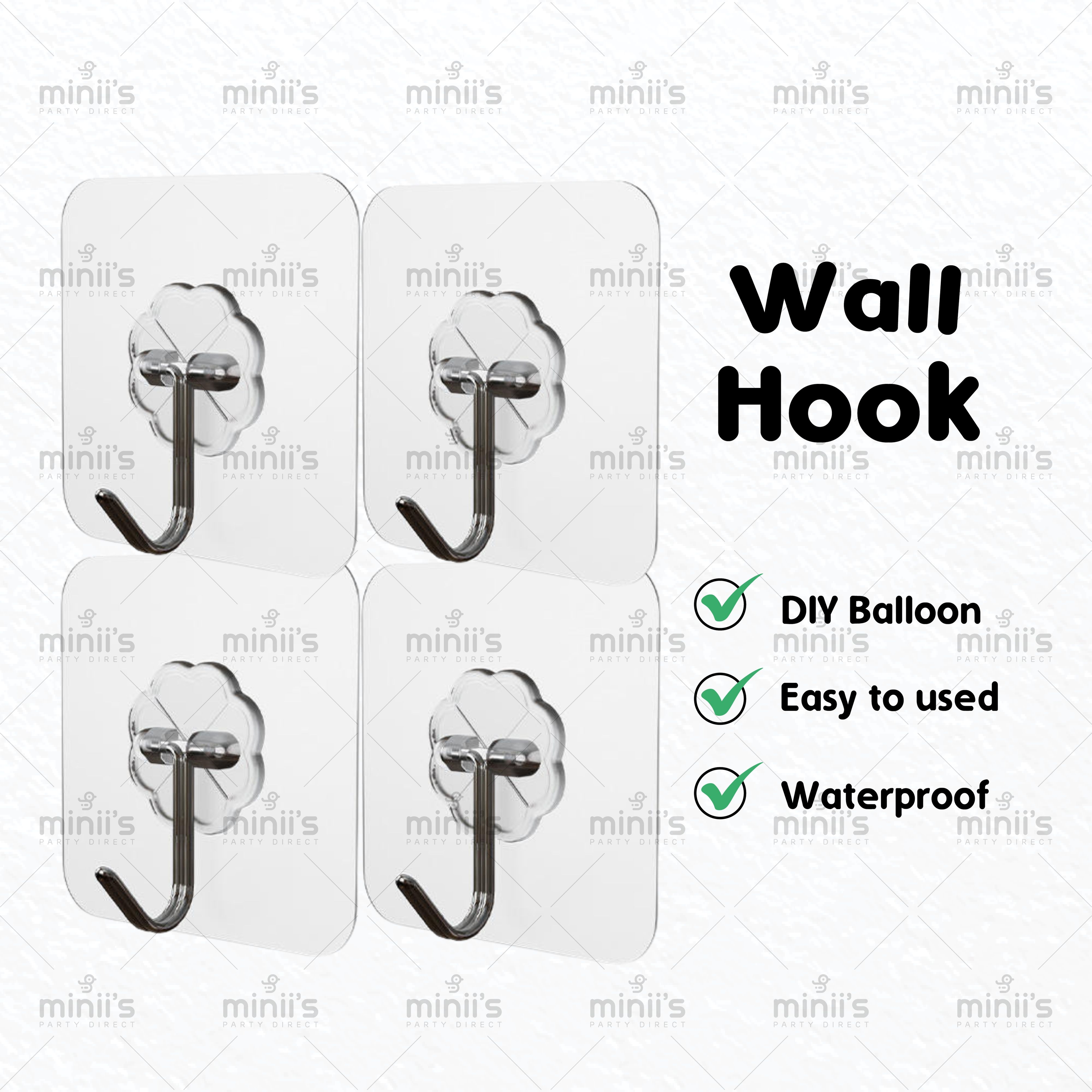 MINIIS Wall Hook Wall No Drill Adhesive Hook Heavy Duty Hook