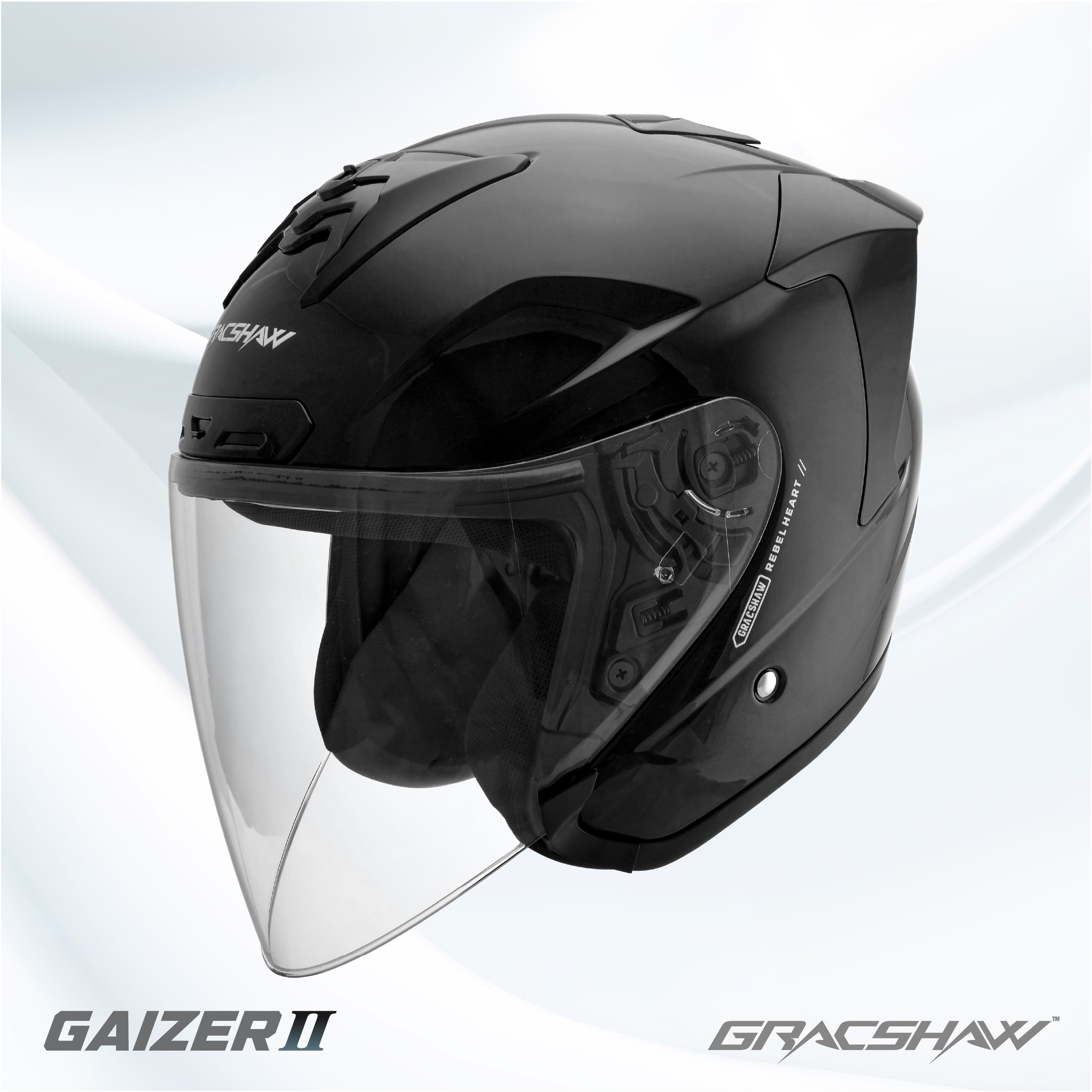 GRACSHAW GAIZER II OPENFACE HELMET PLAIN COLOUR Motogear Malaysia