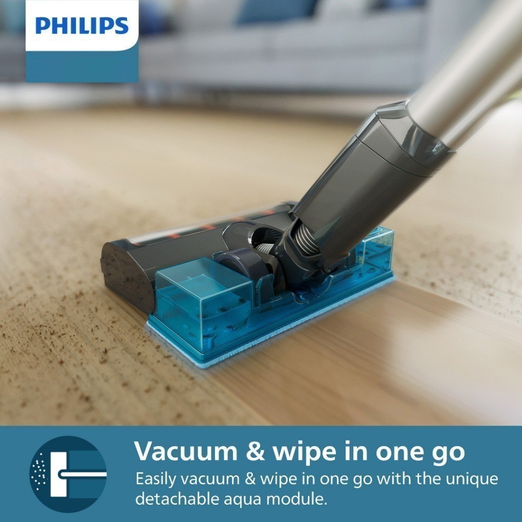 Philips Aqua 3000 Series Cordless Vacuum Cleaner with mop Wipe XC3133/61 XC3133