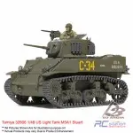 TAMIYA 32606 1:48 US M5A1 Stuart Light Tank (1) - Kit de modèle, kit en Plastique, kit de Montage, réplique détaillée, Moyen, Vert TAMIYA 32606 1:48 US M5A1 Stuart Light Tank (1) - Kit de modèle, kit en Plastique, kit de Montage, réplique détaillée, Moyen, Vert