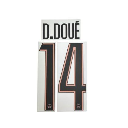 Kit Patch flocage D.DOUE #14 PSG Maillot Home 24-25 Ligue Kit Patch flocage D.DOUE #14 PSG Maillot Home 24-25 Ligue