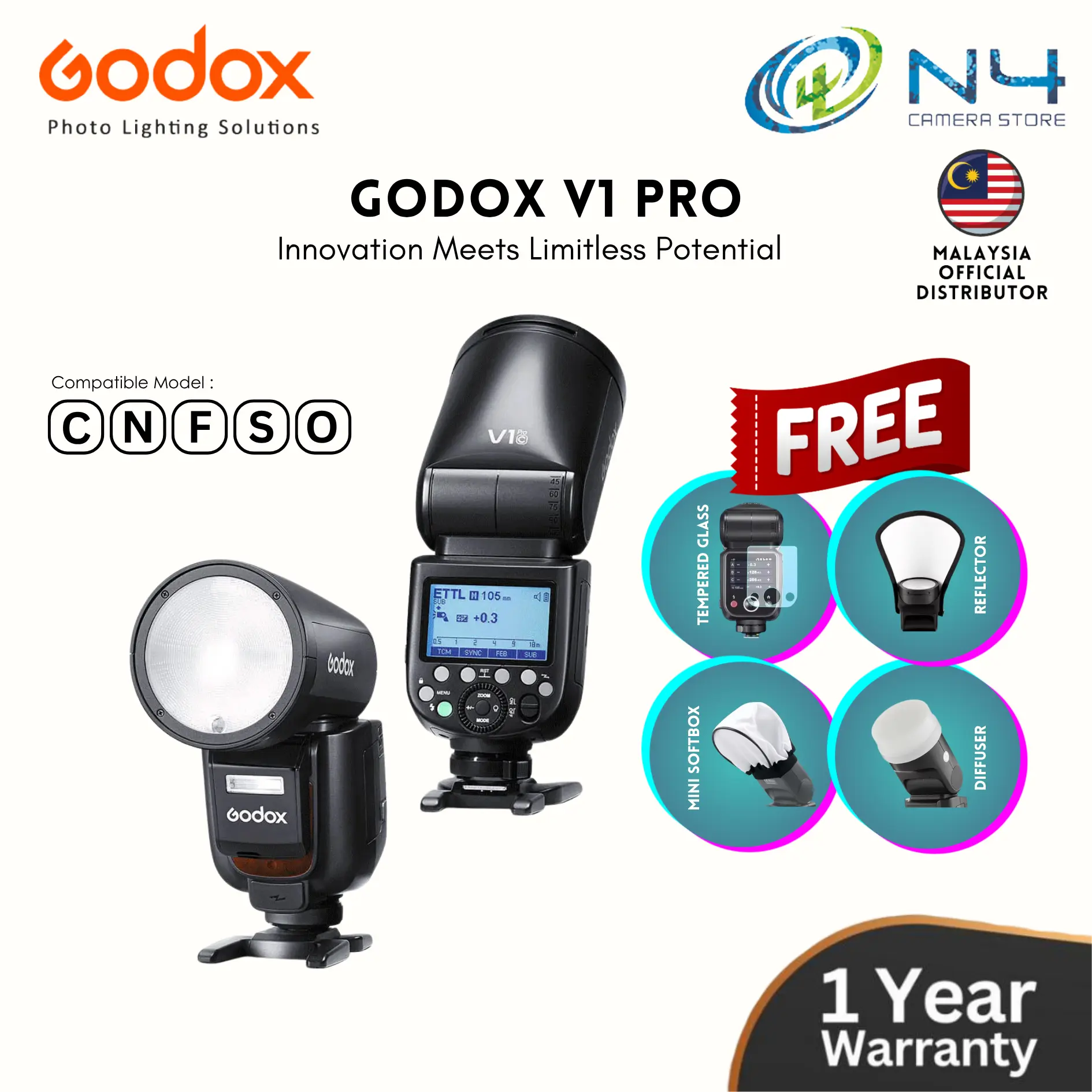 GODOX V1 PRO 2.4G Wi-1
