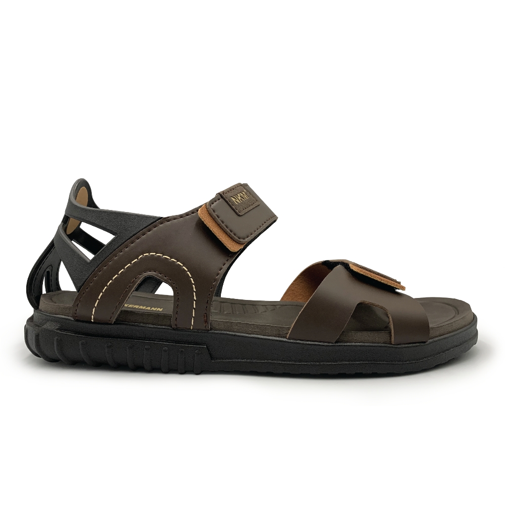 Neckermann Men's Maestro Double Velcro Strap Sports Sandals Dark