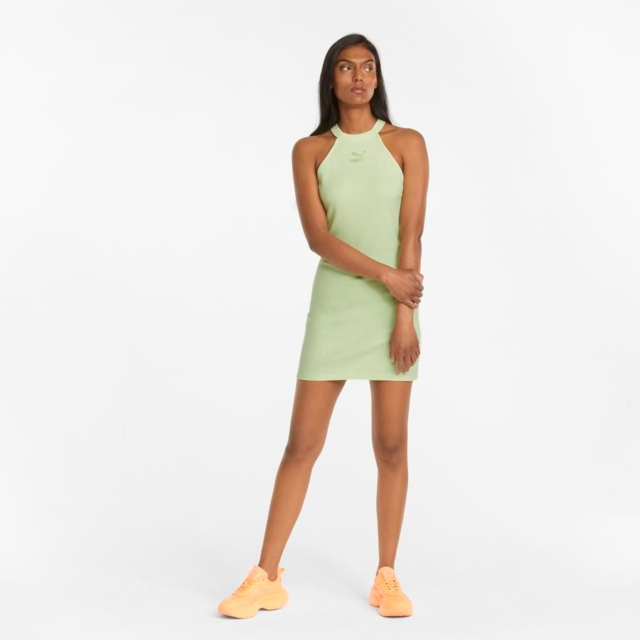 PUMA Women's Classics Ribbed Sleeveless Dress (Green) 53345336 | OCEAN SPORT MY PUMA Women's Classics Ribbed Sleeveless Dress (Green) 53345336 | OCEAN SPORT MY