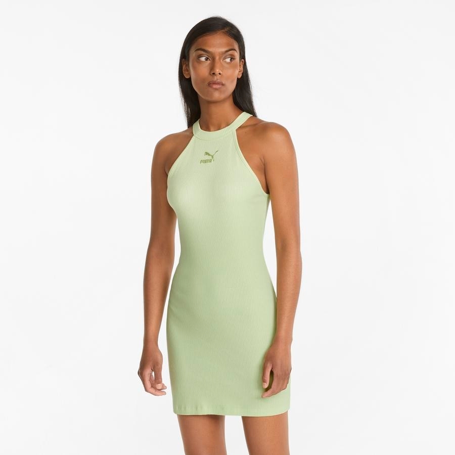 PUMA Women's Classics Ribbed Sleeveless Dress (Green) 53345336 | OCEAN SPORT MY PUMA Women's Classics Ribbed Sleeveless Dress (Green) 53345336 | OCEAN SPORT MY